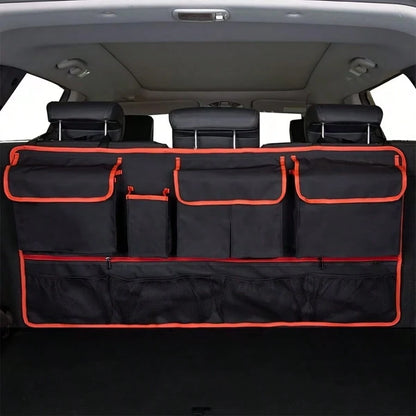 1 Home Storage Bag, Multifunctional Hanging Car Rear Seat Storage Bag, Foldable Oxford Cloth Car Trunk Storage Solution, Perfect For Organizing Clutter And Maximizing Space Utilization