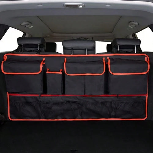 1 Home Storage Bag, Multifunctional Hanging Car Rear Seat Storage Bag, Foldable Oxford Cloth Car Trunk Storage Solution, Perfect For Organizing Clutter And Maximizing Space Utilization