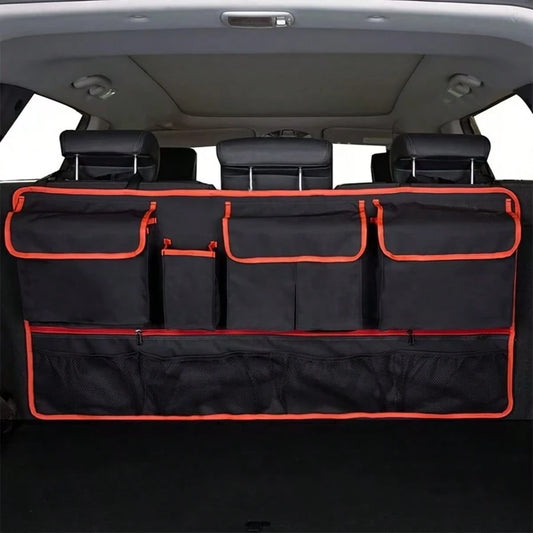 1 Home Storage Bag, Multifunctional Hanging Car Rear Seat Storage Bag, Foldable Oxford Cloth Car Trunk Storage Solution, Perfect For Organizing Clutter And Maximizing Space Utilization