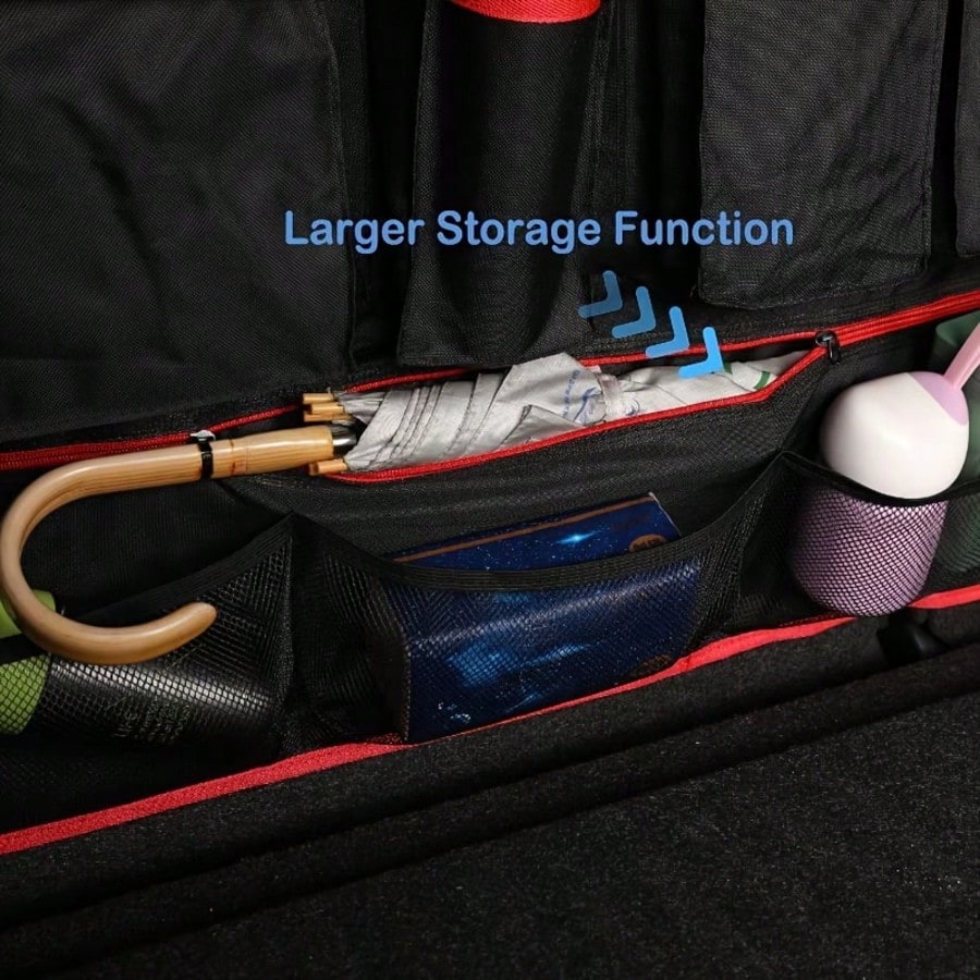 1 Home Storage Bag, Multifunctional Hanging Car Rear Seat Storage Bag, Foldable Oxford Cloth Car Trunk Storage Solution, Perfect For Organizing Clutter And Maximizing Space Utilization