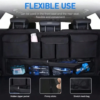 1 Home Storage Bag, Multifunctional Hanging Car Rear Seat Storage Bag, Foldable Oxford Cloth Car Trunk Storage Solution, Perfect For Organizing Clutter And Maximizing Space Utilization