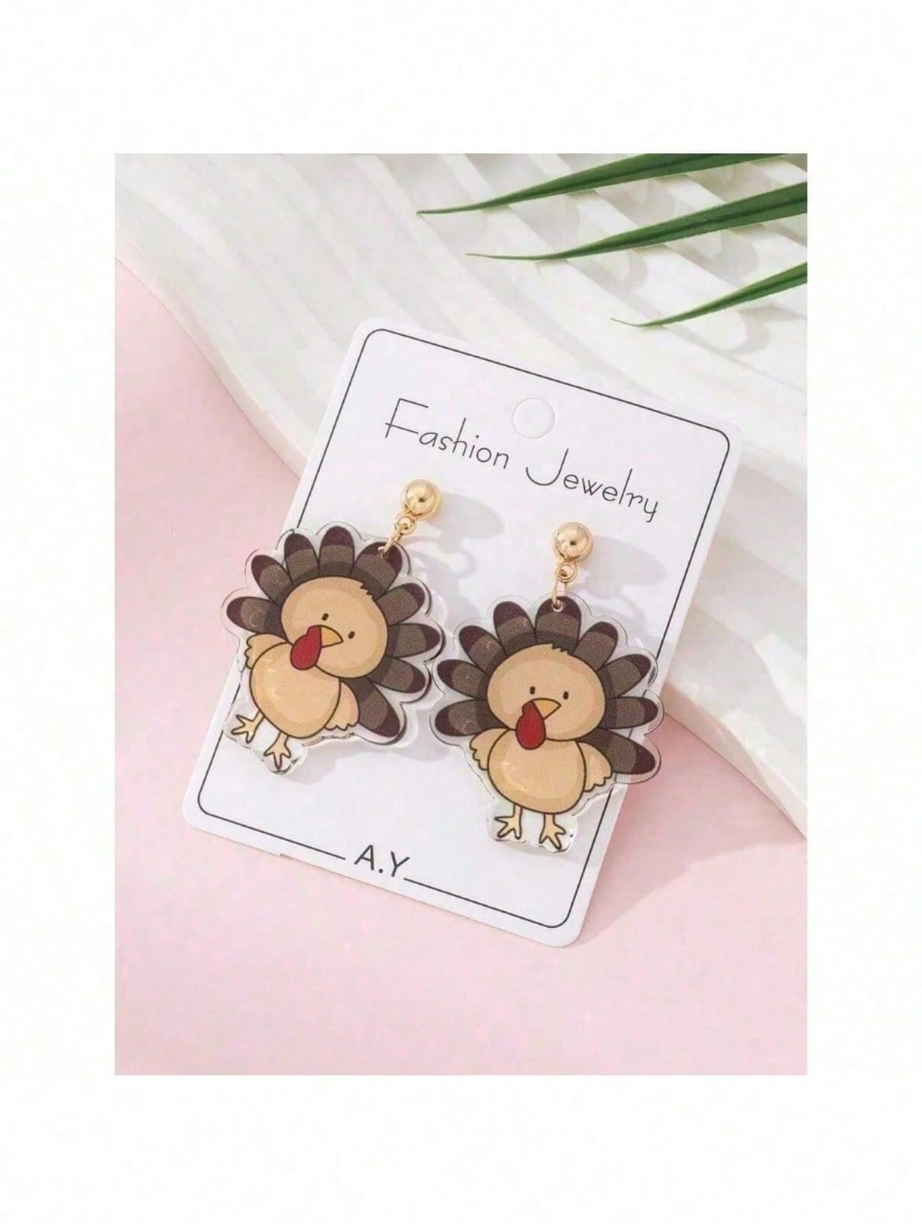 1 Pair Cute Turkey Design Fashion Jewelry Earrings For Women Perfect Gift For Holiday Party