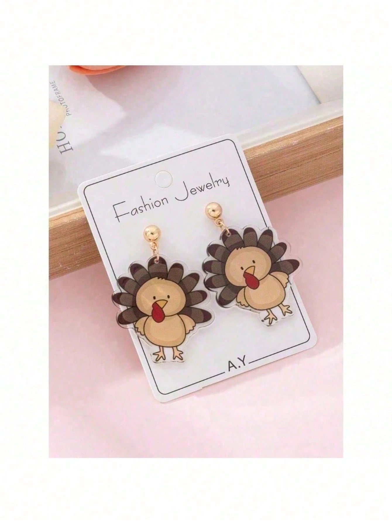 1 Pair Cute Turkey Design Fashion Jewelry Earrings For Women Perfect Gift For Holiday Party