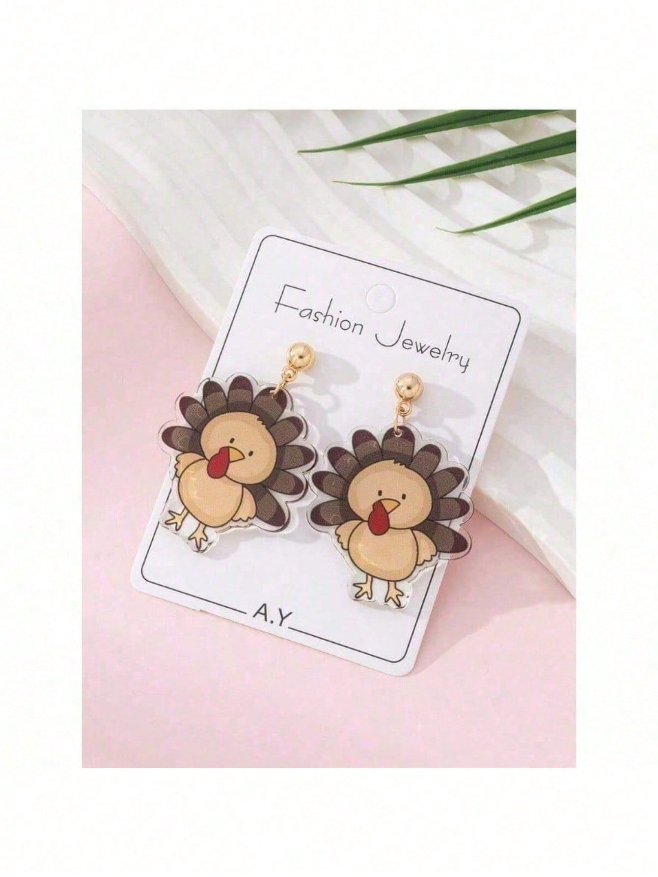 1 Pair Cute Turkey Design Fashion Jewelry Earrings For Women Perfect Gift For Holiday Party