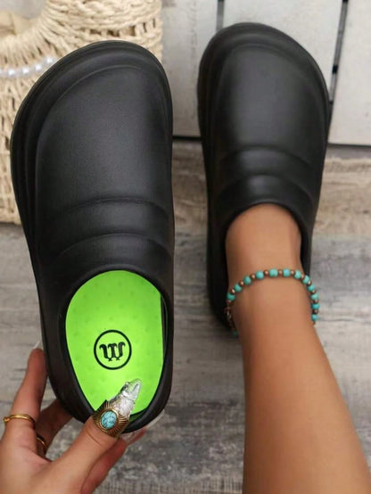 1 Pair Women Non-Slip Waterproof Oil-Resistant Kitchen/Food Service/Hotel Backroom/Food Factory Work Shoes, Soft Sole