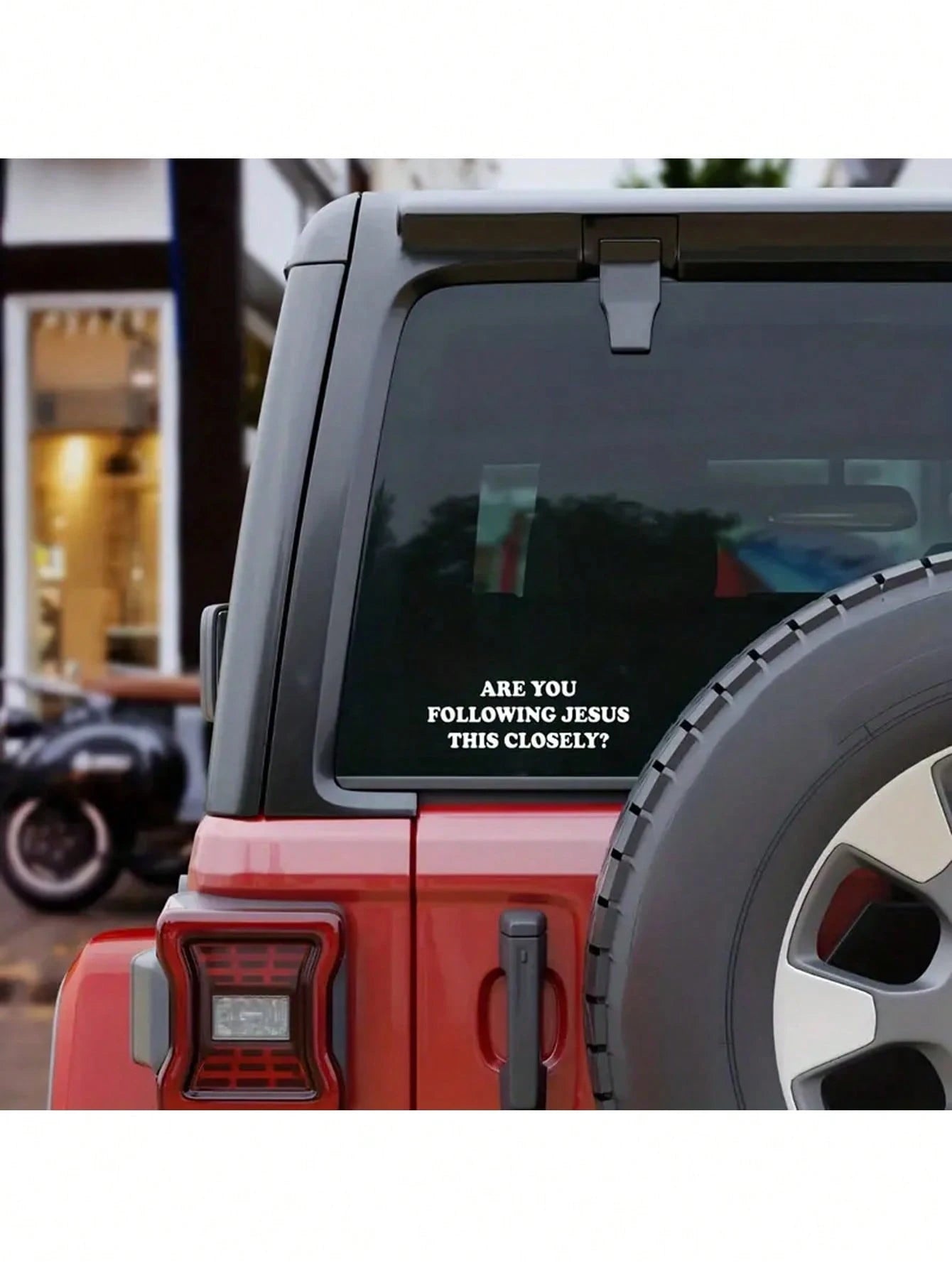 1 Pc Black/White "ARE YOU FOLLOWING JESUS THIS CLOSELY" Vinyl Car Stickers For Car Head Design Modern Hot Selling Window Bumper Decor