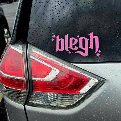 1 Pc Blegh Sparkles Bumper Sticker Decal For Car Truck, Waterproof Vinyl Rear Window Windshield Mirror Decal For Goth Metal Head- Easy To Apply