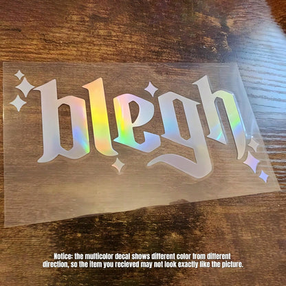 1 Pc Blegh Sparkles Bumper Sticker Decal For Car Truck, Waterproof Vinyl Rear Window Windshield Mirror Decal For Goth Metal Head- Easy To Apply
