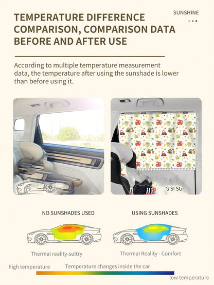 1 Pc Car Sunshade Curtain, Car Privacy Window Curtain, Sunshade With Suction Cups For Car Sun Protection
