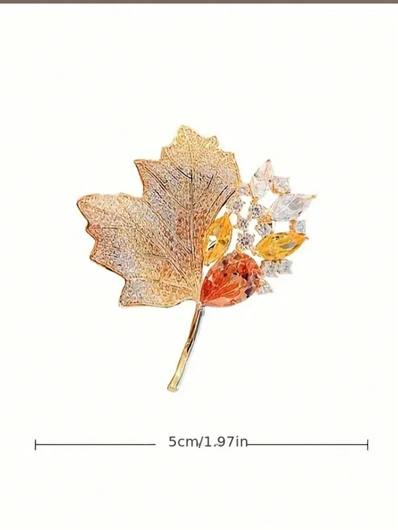 1 PC Luxurious Vintage Maple Leaf Rhinestone Brooch Pin- Elegant Accessories For Women's Clothing- Sparkling Jewelry For Dresses Dress Accessories Pin For Clothes Bag Charm School Office Accessories