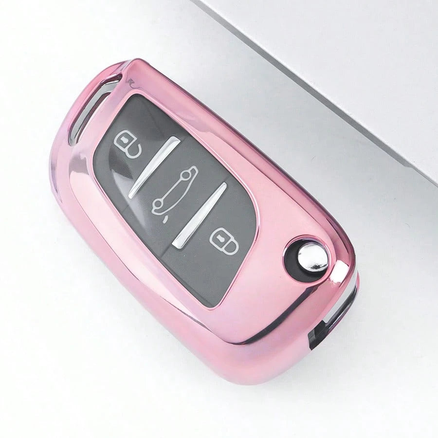 1 Pc New TPU Car Flip Key Case Cover Shell Fob For C1 For C2 For C3 For C4 For C5 For Peugeot For 308 For 408 For 807 For DS For DS3 For DS4 For DS5 For DS6 Anti Fall And Dust-Proof Keybag