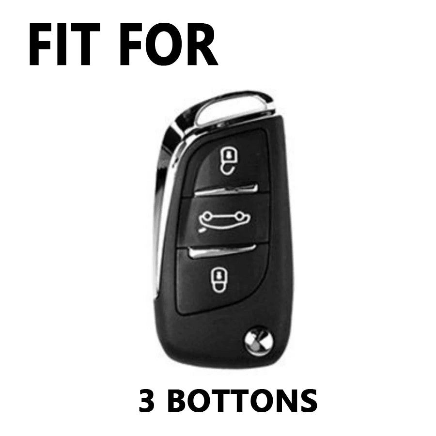 1 Pc New TPU Car Flip Key Case Cover Shell Fob For C1 For C2 For C3 For C4 For C5 For Peugeot For 308 For 408 For 807 For DS For DS3 For DS4 For DS5 For DS6 Anti Fall And Dust-Proof Keybag