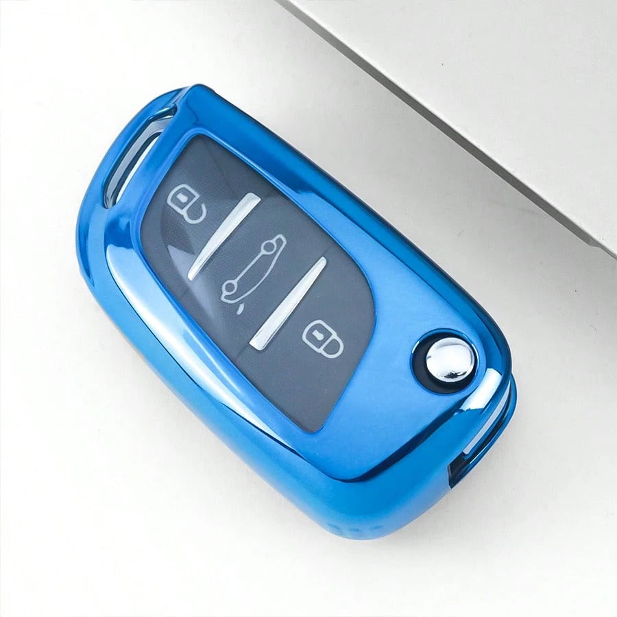 1 Pc New TPU Car Flip Key Case Cover Shell Fob For C1 For C2 For C3 For C4 For C5 For Peugeot For 308 For 408 For 807 For DS For DS3 For DS4 For DS5 For DS6 Anti Fall And Dust-Proof Keybag