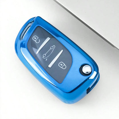1 Pc New TPU Car Flip Key Case Cover Shell Fob For C1 For C2 For C3 For C4 For C5 For Peugeot For 308 For 408 For 807 For DS For DS3 For DS4 For DS5 For DS6 Anti Fall And Dust-Proof Keybag