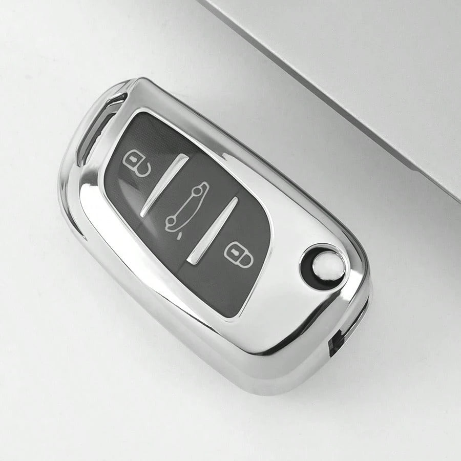 1 Pc New TPU Car Flip Key Case Cover Shell Fob For C1 For C2 For C3 For C4 For C5 For Peugeot For 308 For 408 For 807 For DS For DS3 For DS4 For DS5 For DS6 Anti Fall And Dust-Proof Keybag