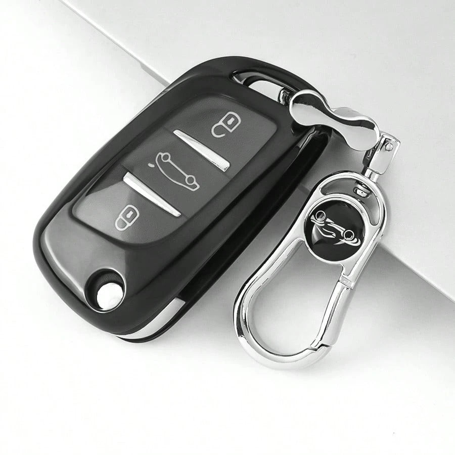 1 Pc New TPU Car Flip Key Case Cover Shell Fob For C1 For C2 For C3 For C4 For C5 For Peugeot For 308 For 408 For 807 For DS For DS3 For DS4 For DS5 For DS6 Anti Fall And Dust-Proof Keybag