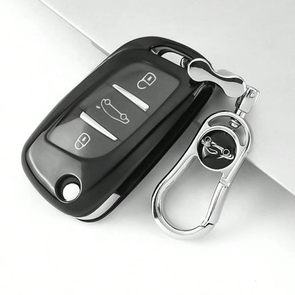 1 Pc New TPU Car Flip Key Case Cover Shell Fob For C1 For C2 For C3 For C4 For C5 For Peugeot For 308 For 408 For 807 For DS For DS3 For DS4 For DS5 For DS6 Anti Fall And Dust-Proof Keybag