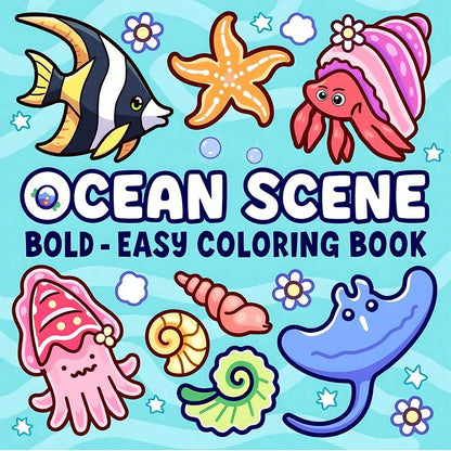 1 PC[OCEAN SCENE]Spiral Bound Colouring Book Coco For Adults And Teenagers, Exquisite Thick Paper, Cartoon Comfortable Cute Bold And Simple Pattern Wyo Coloring Book Watercolor Sketchbook Children's T