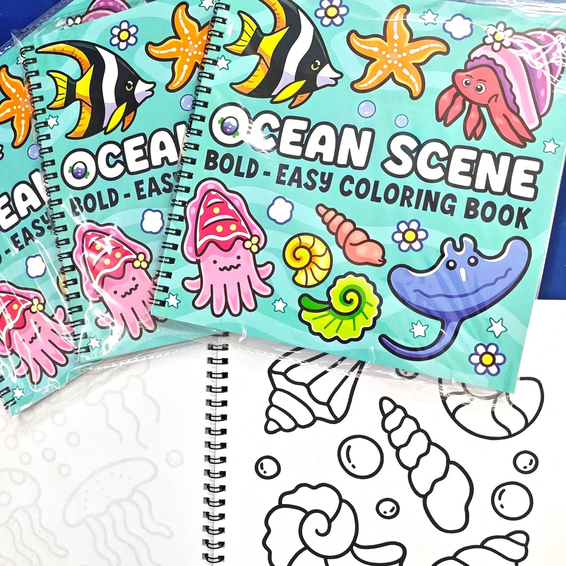 1 PC[OCEAN SCENE]Spiral Bound Colouring Book Coco For Adults And Teenagers, Exquisite Thick Paper, Cartoon Comfortable Cute Bold And Simple Pattern Wyo Coloring Book Watercolor Sketchbook Children's T
