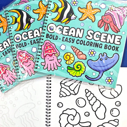 1 PC[OCEAN SCENE]Spiral Bound Colouring Book Coco For Adults And Teenagers, Exquisite Thick Paper, Cartoon Comfortable Cute Bold And Simple Pattern Wyo Coloring Book Watercolor Sketchbook Children's T