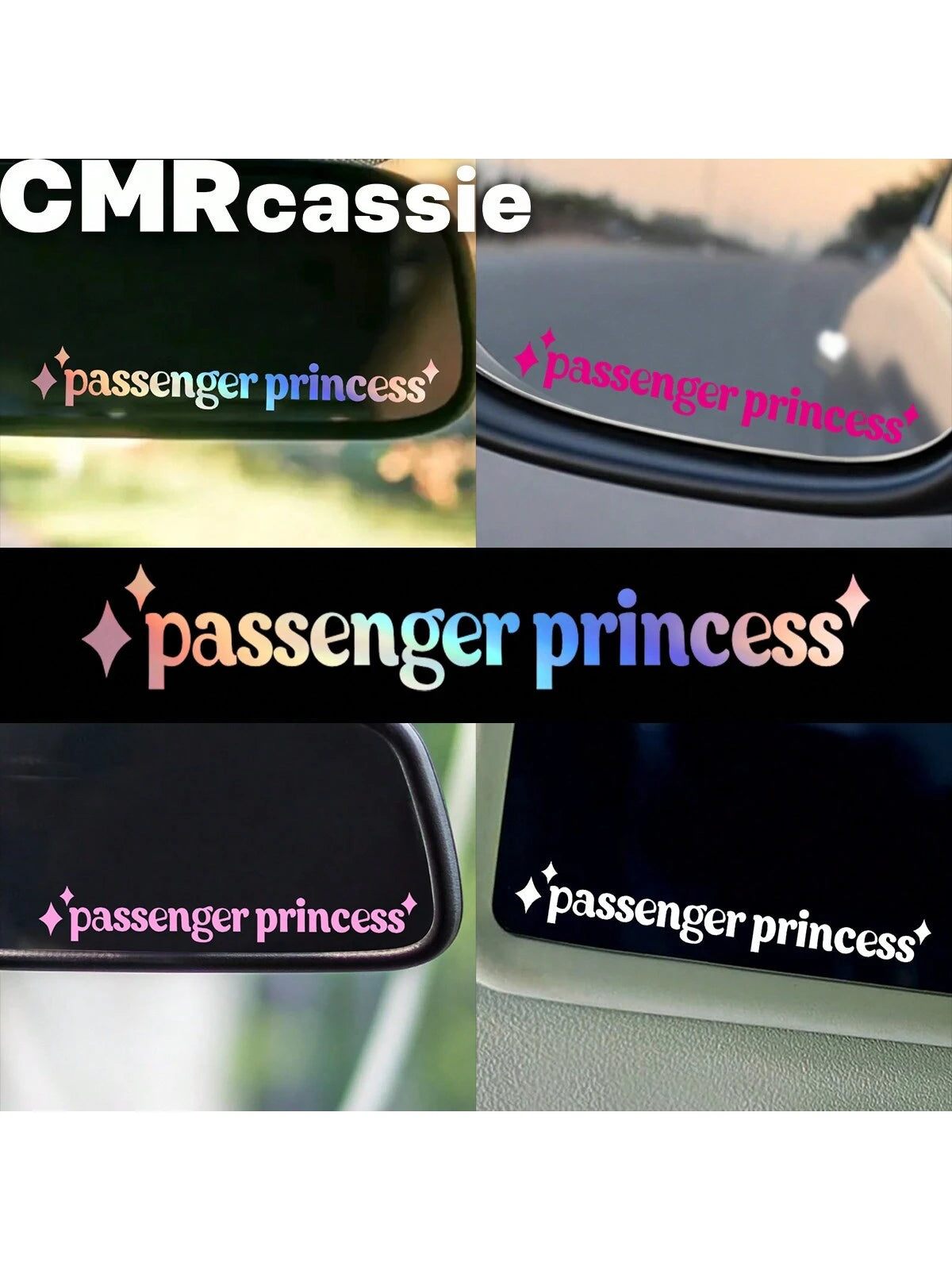 1 Pc Passenger Princess Car Mirror Sticker, Mirror Car Sticker, Rearview Mirror Sticker, Girlfriend Truck Sticker, Vehicle Accessories, Passenger Princess Funny