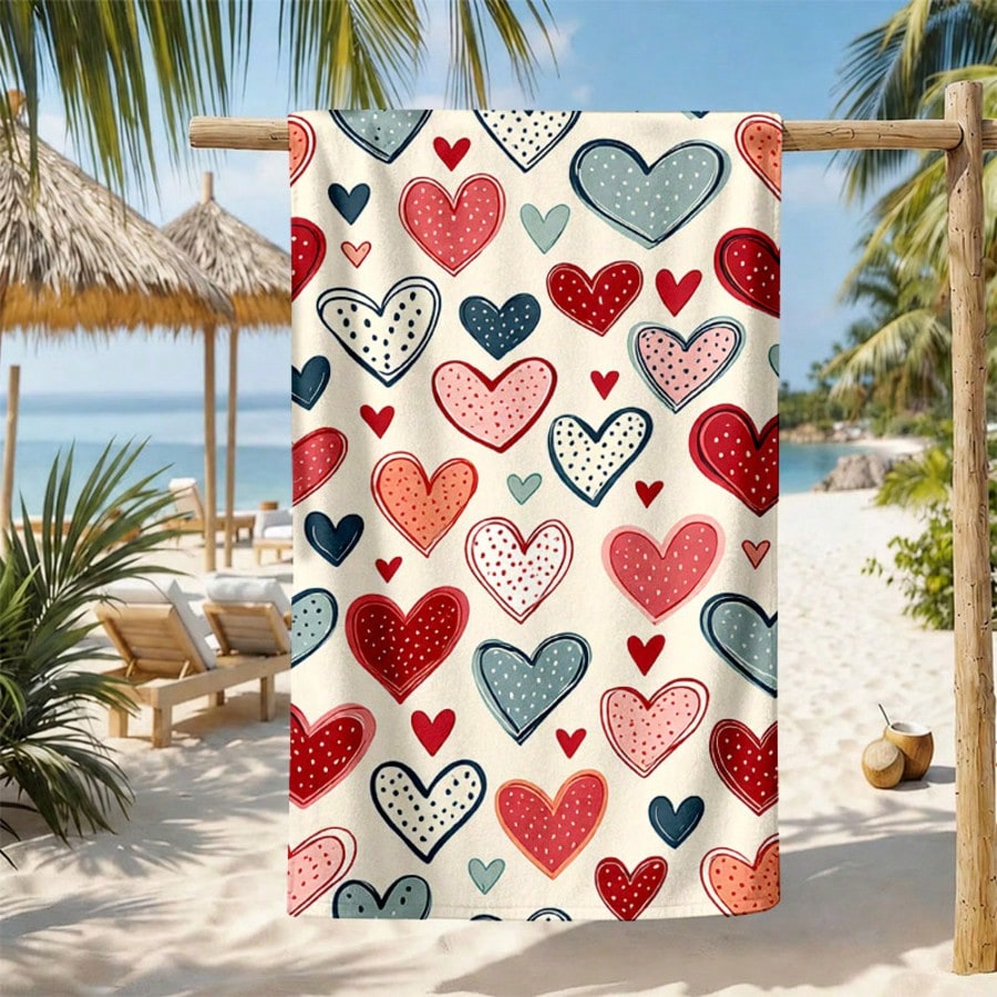 1 PC Printed Microfiber Beach Towel, Swim Towel, Soft Portable Lightweight Towel For Beach, Swimming Pool, Travel, Camping