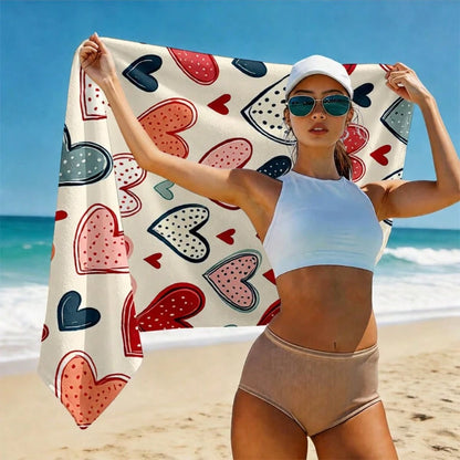 1 PC Printed Microfiber Beach Towel, Swim Towel, Soft Portable Lightweight Towel For Beach, Swimming Pool, Travel, Camping