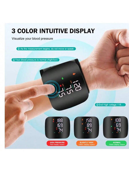 1 Pc Smart Touch LCD Screen Chargeable Voice Wrist Blood Pressure Monitor Digital Automatic BP Tonometer Heart Rate Sphygmomanometer