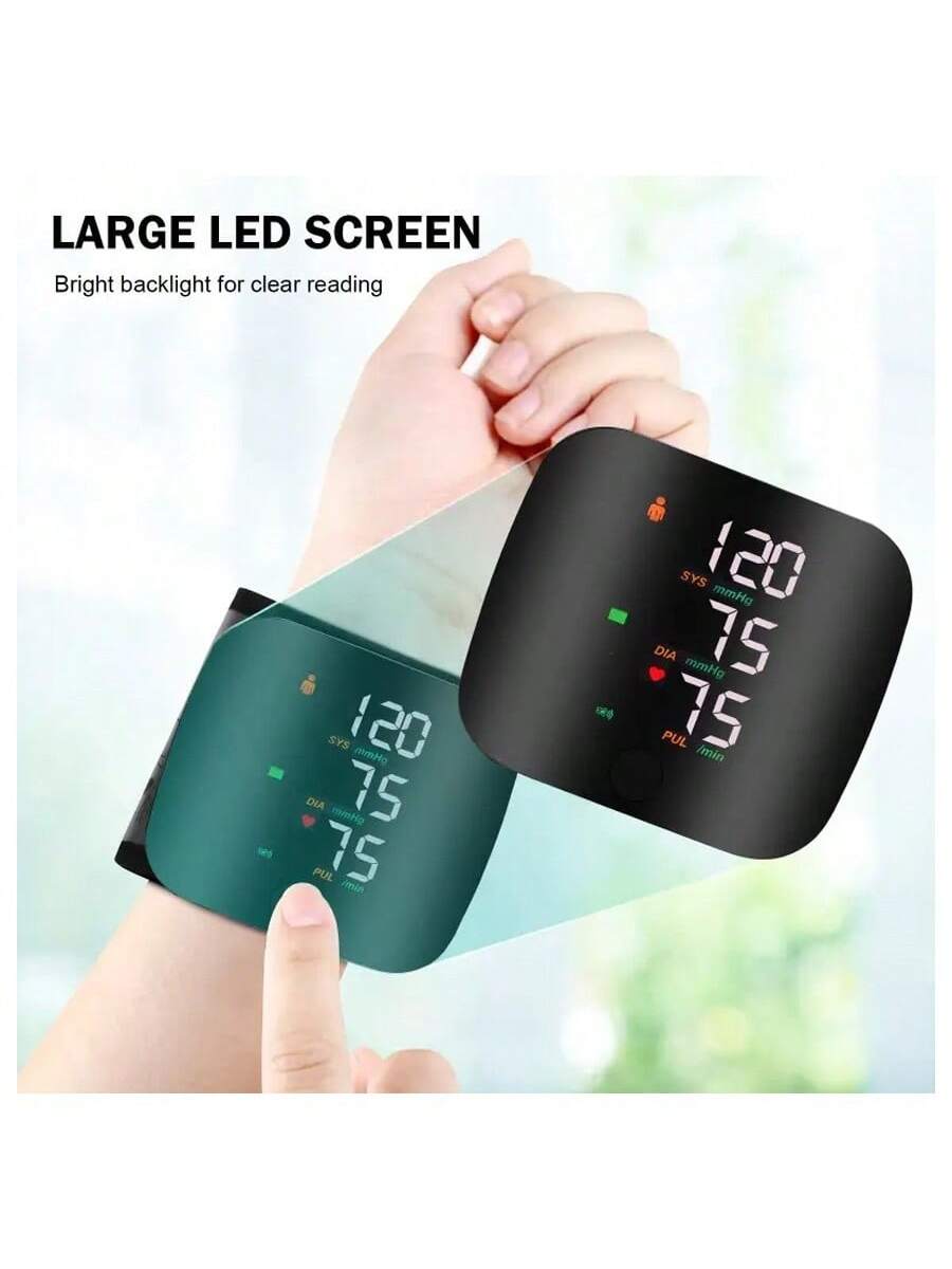 1 Pc Smart Touch LCD Screen Chargeable Voice Wrist Blood Pressure Monitor Digital Automatic BP Tonometer Heart Rate Sphygmomanometer