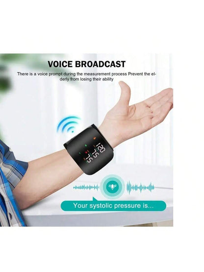 1 Pc Smart Touch LCD Screen Chargeable Voice Wrist Blood Pressure Monitor Digital Automatic BP Tonometer Heart Rate Sphygmomanometer