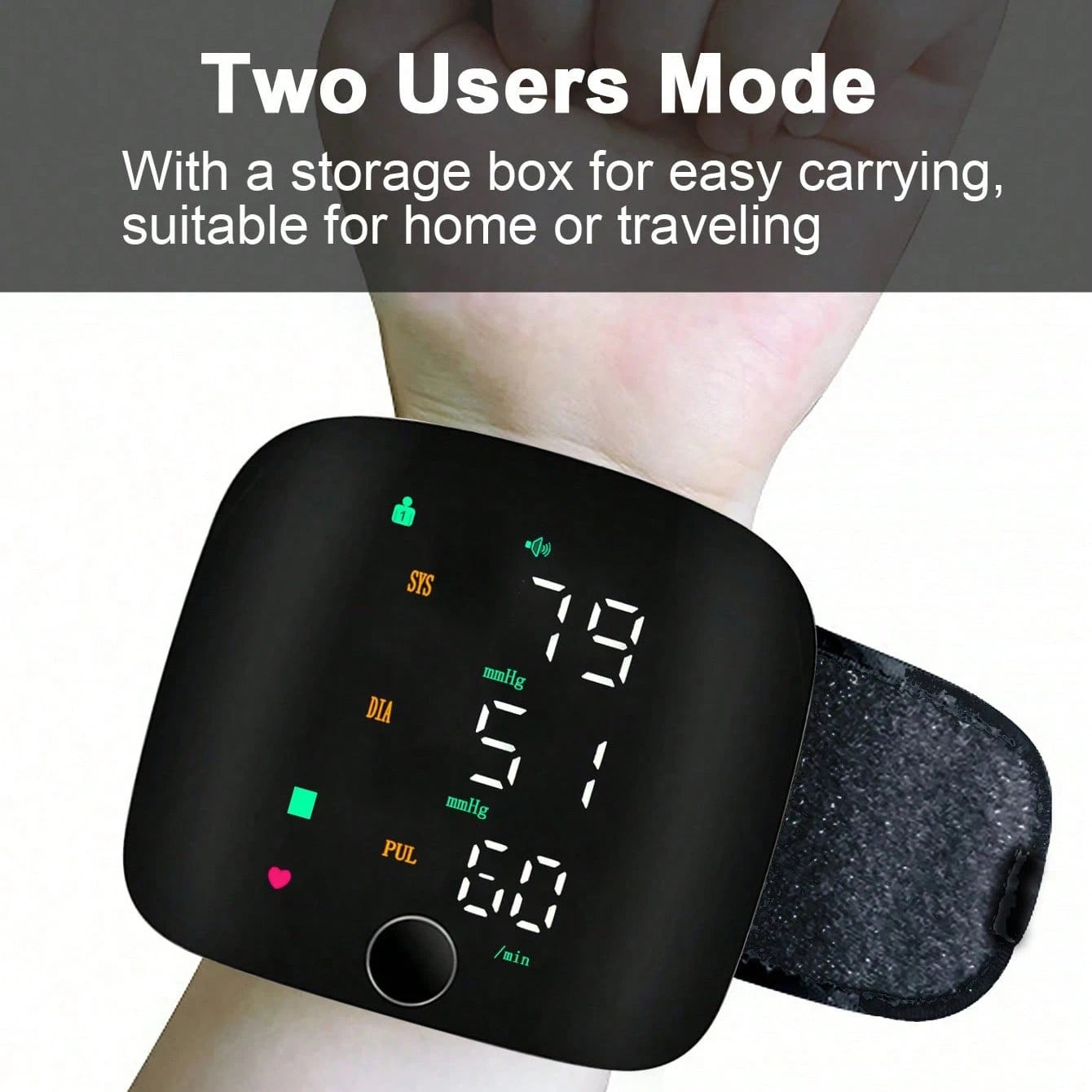 1 Pc Smart Touch LCD Screen Chargeable Voice Wrist Blood Pressure Monitor Digital Automatic BP Tonometer Heart Rate Sphygmomanometer