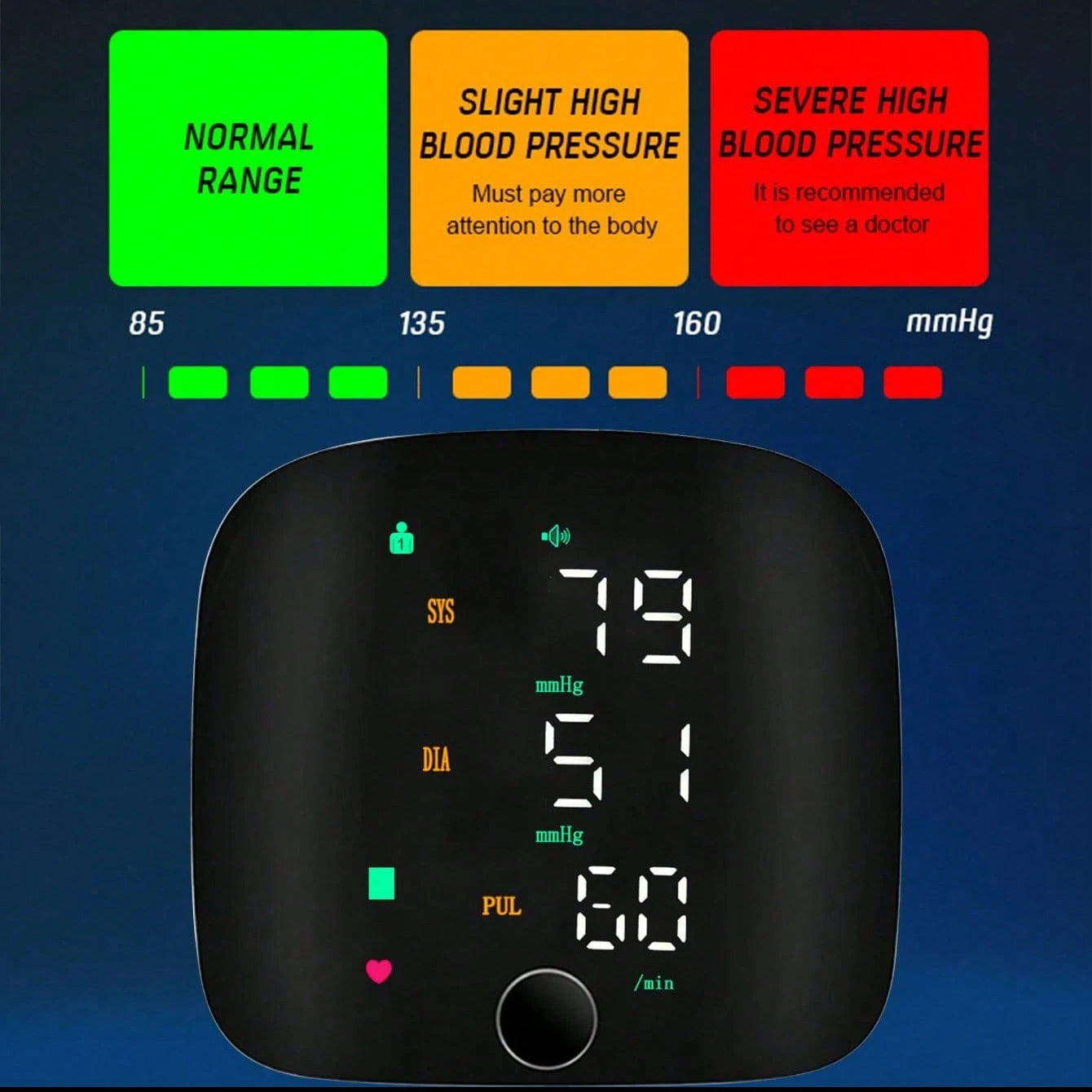 1 Pc Smart Touch LCD Screen Chargeable Voice Wrist Blood Pressure Monitor Digital Automatic BP Tonometer Heart Rate Sphygmomanometer