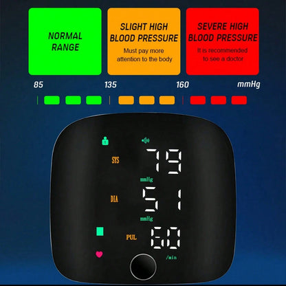 1 Pc Smart Touch LCD Screen Chargeable Voice Wrist Blood Pressure Monitor Digital Automatic BP Tonometer Heart Rate Sphygmomanometer