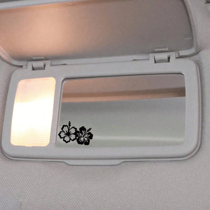 1 Piece Of Hibiscus Flower Car Rearview Mirror Sticker, Small Hibiscus Flower, Floral Pattern, Car Mirror Decorative Sticker, Mini Sticker, Small Sticker, Universal Vinyl Material For Indoor And Outdo