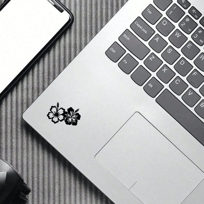 1 Piece Of Hibiscus Flower Car Rearview Mirror Sticker, Small Hibiscus Flower, Floral Pattern, Car Mirror Decorative Sticker, Mini Sticker, Small Sticker, Universal Vinyl Material For Indoor And Outdo