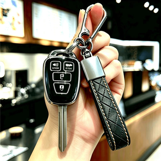 1 Piece Of Stylish Car Key Cover With Scratch Resistance, Equipped With Keychain Wristband, TPU Car Key Cover Suitable For Prius RAV4, Camry Corolla, 2014, 2015, 2016, 2017 Shell FOB Package, Keychain