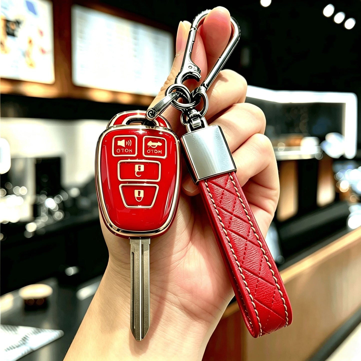 1 Piece Of Stylish Car Key Cover With Scratch Resistance, Equipped With Keychain Wristband, TPU Car Key Cover Suitable For Prius RAV4, Camry Corolla, 2014, 2015, 2016, 2017 Shell FOB Package, Keychain