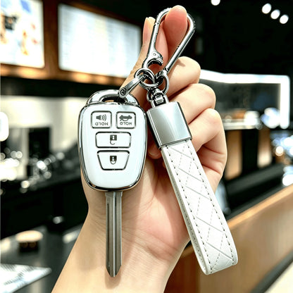1 Piece Of Stylish Car Key Cover With Scratch Resistance, Equipped With Keychain Wristband, TPU Car Key Cover Suitable For Prius RAV4, Camry Corolla, 2014, 2015, 2016, 2017 Shell FOB Package, Keychain