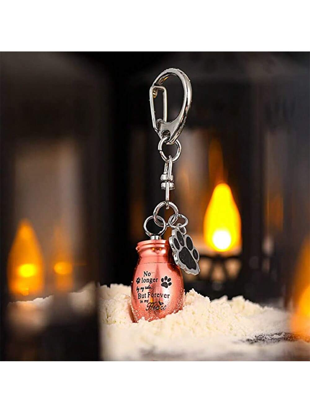 1 Piece Pet Urns Keychain Pet Urns For Dogs Ashes Keepsake Stainless Steel Small Pet Urns For Dogs Cat Ashes With 4 Colour, Pet Cremation Jewelry Paw Charm