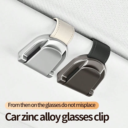 1-Piece Set Multi Functional Car Zinc Alloy Glasses Clip Car Glasses Frame Alloy Car Interior Sunshade Storage Box Car Fashion Glasses Clip Clip