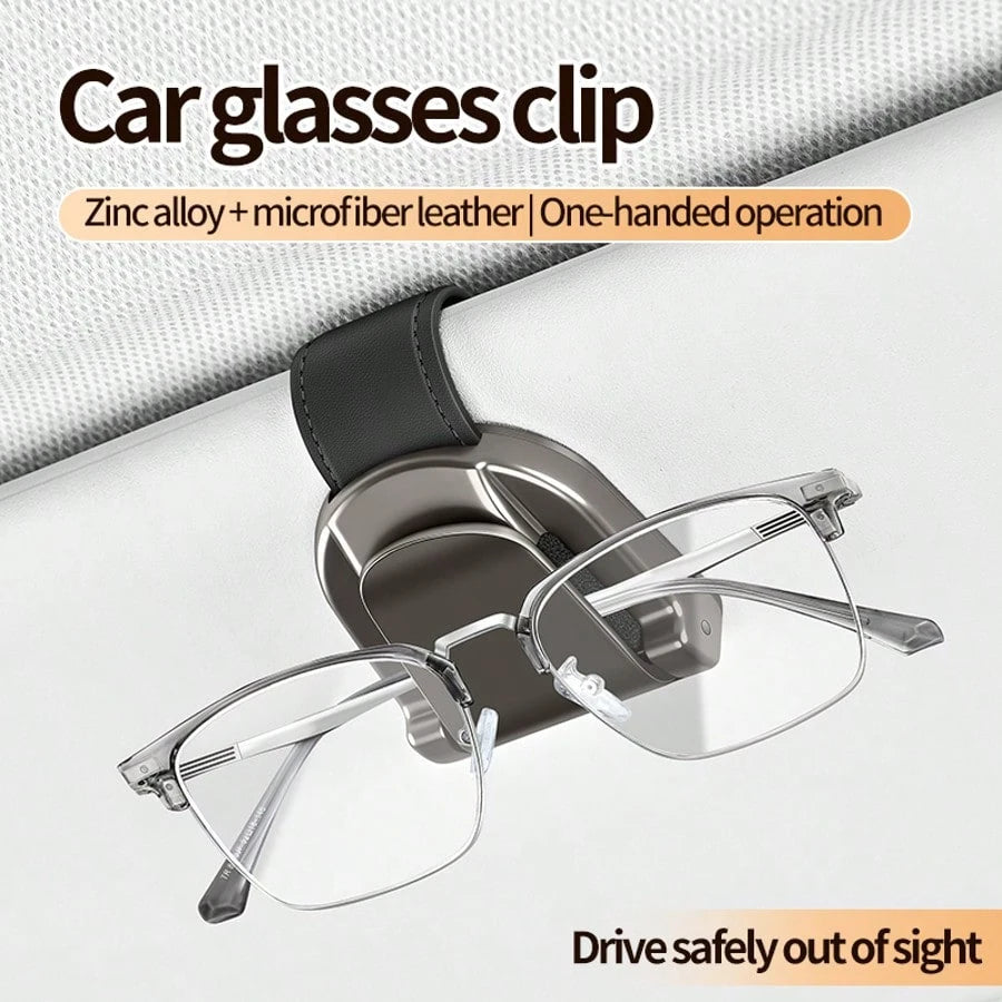 1-Piece Set Multi Functional Car Zinc Alloy Glasses Clip Car Glasses Frame Alloy Car Interior Sunshade Storage Box Car Fashion Glasses Clip Clip