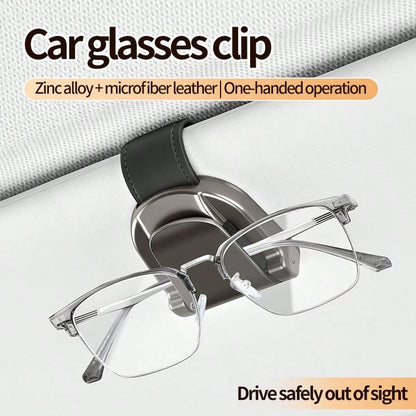 1-Piece Set Multi Functional Car Zinc Alloy Glasses Clip Car Glasses Frame Alloy Car Interior Sunshade Storage Box Car Fashion Glasses Clip Clip