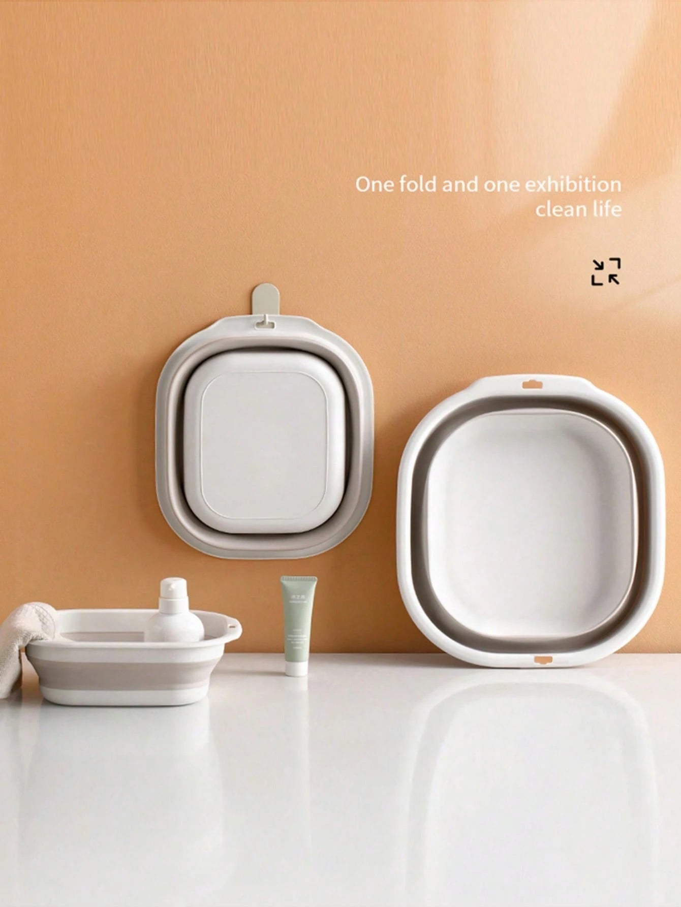 1 Set Foldable Basin, Wash Basin, Vegetable Basin, Foot Basin, Easy To Clean, Lightweight And Retractable, Suitable For Home, Dorm And Outdoor Camping Travel, Can Be Used As Camping Sink And Household
