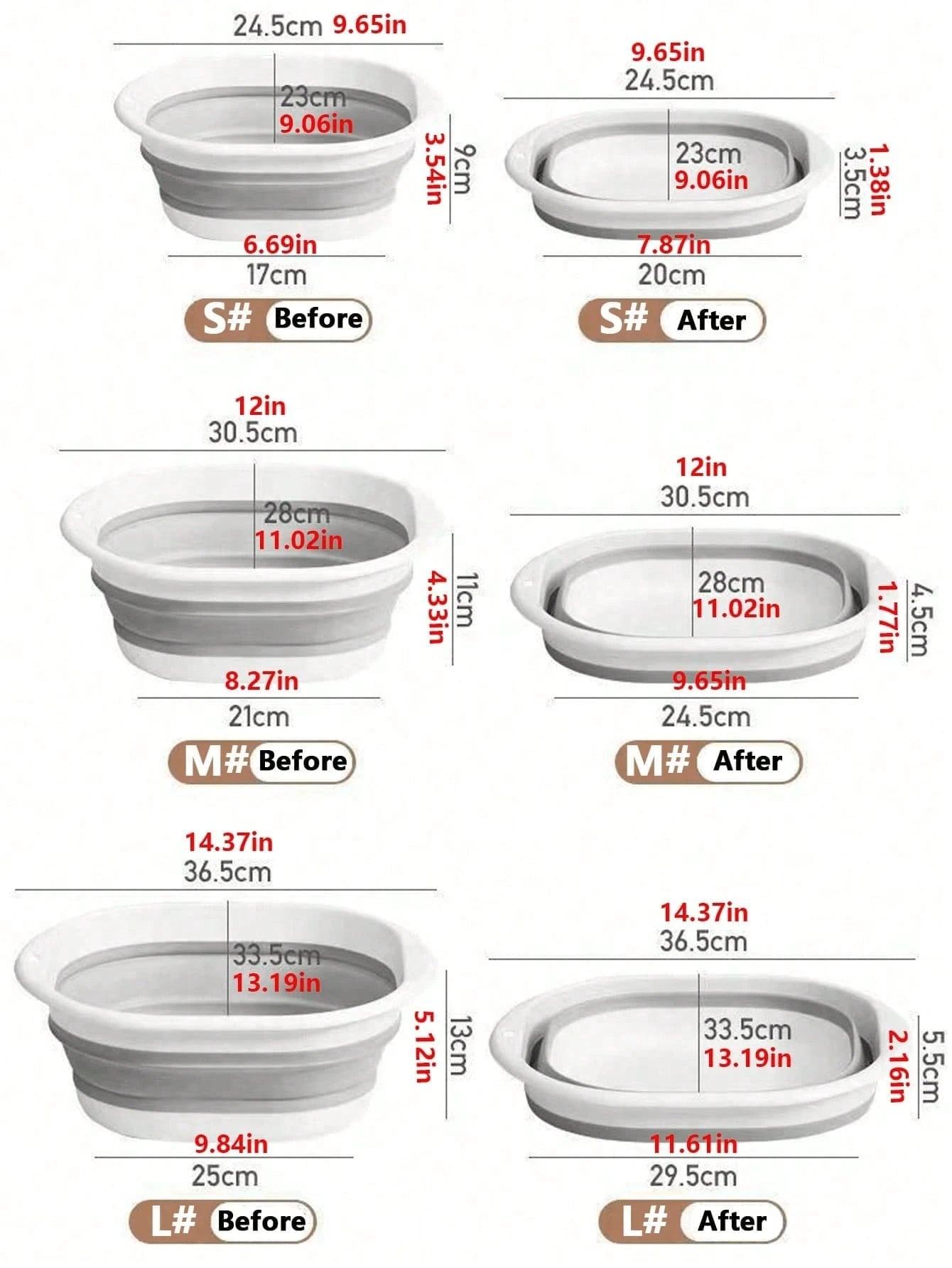 1 Set Foldable Basin, Wash Basin, Vegetable Basin, Foot Basin, Easy To Clean, Lightweight And Retractable, Suitable For Home, Dorm And Outdoor Camping Travel, Can Be Used As Camping Sink And Household