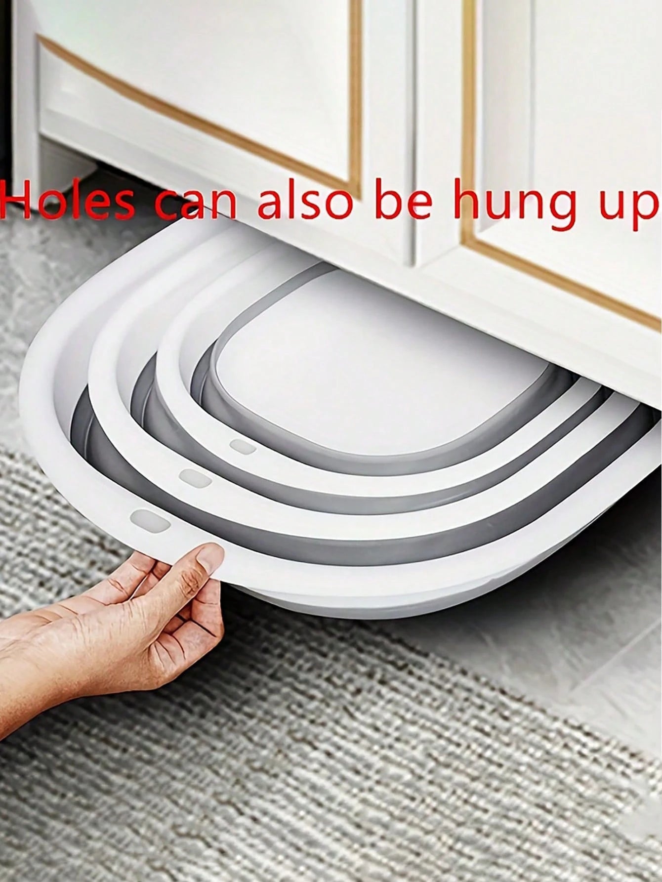 1 Set Foldable Basin, Wash Basin, Vegetable Basin, Foot Basin, Easy To Clean, Lightweight And Retractable, Suitable For Home, Dorm And Outdoor Camping Travel, Can Be Used As Camping Sink And Household