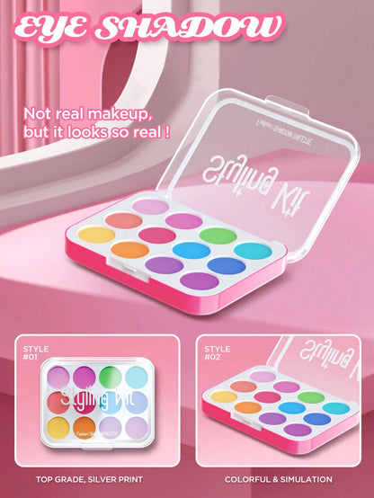 1 Set Girls Pretend Play Makeup Kit, Luxury Cosmetic Simulation Fashion Toy Set-- Includes Realistic Lipstick, Eyeshadow, Brushes, Etc. Some Parts Sent Randomly