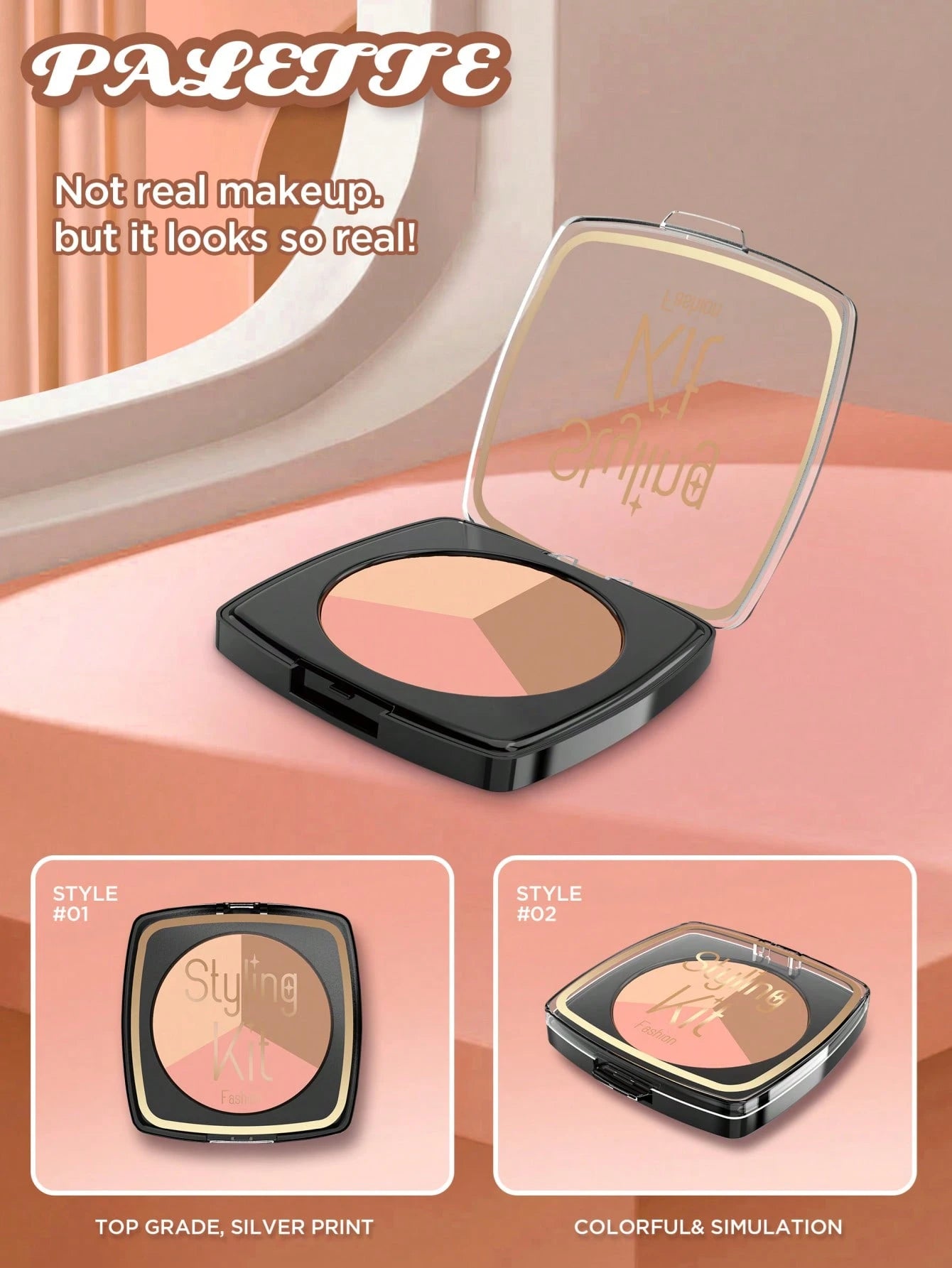 1 Set Girls Pretend Play Makeup Kit, Luxury Cosmetic Simulation Fashion Toy Set-- Includes Realistic Lipstick, Eyeshadow, Brushes, Etc. Some Parts Sent Randomly