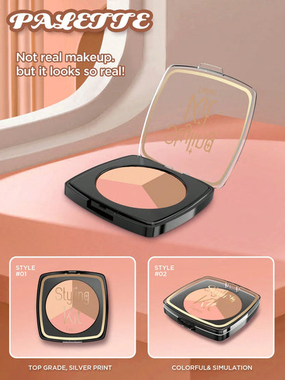 1 Set Girls Pretend Play Makeup Kit, Luxury Cosmetic Simulation Fashion Toy Set-- Includes Realistic Lipstick, Eyeshadow, Brushes, Etc. Some Parts Sent Randomly