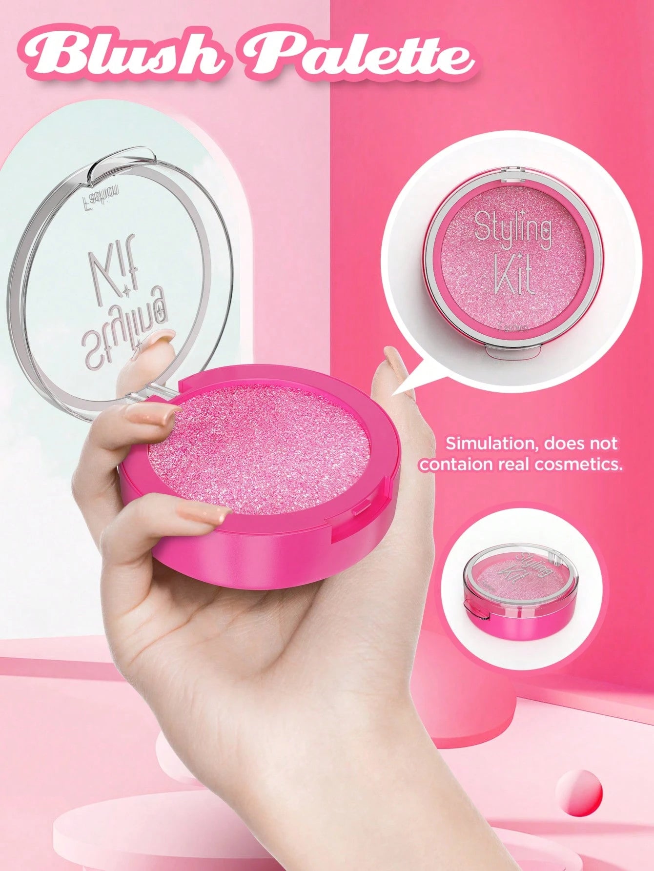 1 Set Girls Pretend Play Makeup Kit, Luxury Cosmetic Simulation Fashion Toy Set-- Includes Realistic Lipstick, Eyeshadow, Brushes, Etc. Some Parts Sent Randomly