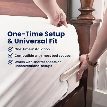 1 Set Of 4 Invisible Bed Sheet Holders, Seamless Fasteners, Equipped With Durable Polypropylene Clips, White, Secure Fit To Prevent Shifting And Sliding, Suitable For All Bed Sizes, Including Extra Gr